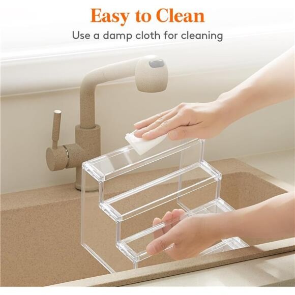 4 Tier Clear Display Risers Stand, Plastic Organizers for Figures, Cupcake - Picture 6 of 16